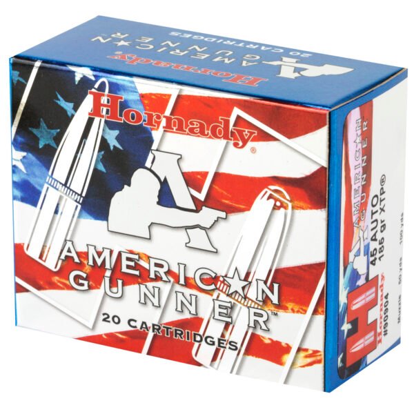 Hornady, American Gunner, 45 ACP, 185 Grain, XTP, 20 Round Box