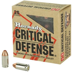 Hornady, Critical Defense, 9MM Makarov, 95 Grain, FTX, 25 Round Box