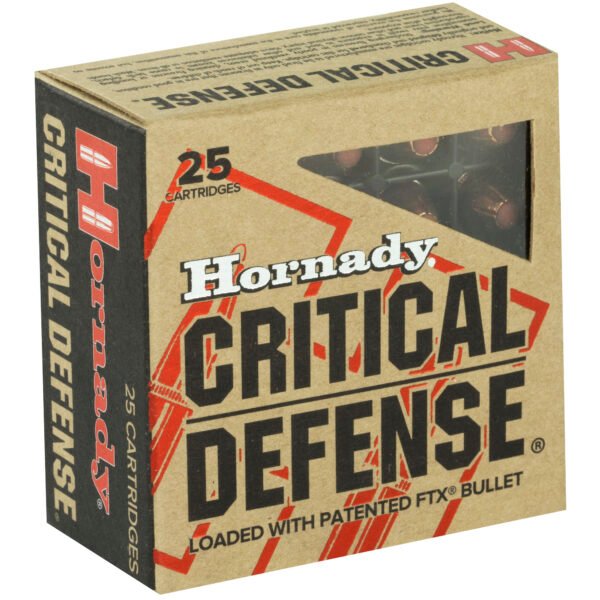 Hornady, Critical Defense, 9MM Makarov, 95 Grain, FTX, 25 Round Box