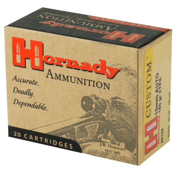 Hornady, Custom Ammunition, 10MM, 180 Grain, XTP, 20 Round Box