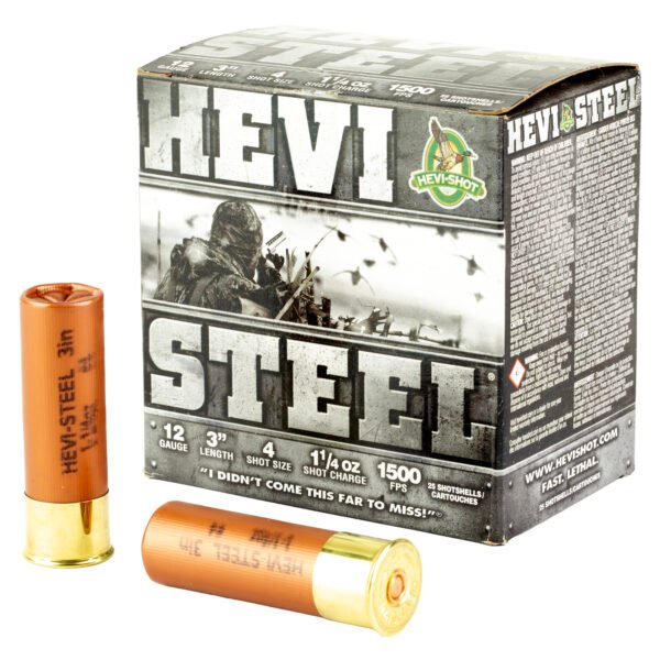 HEVIHS60004_1_HR HEVI-Shot, HEVI-Shot, HEVI-Steel, 12 Gauge 3", Max Dram, 1 1/4 oz, #4