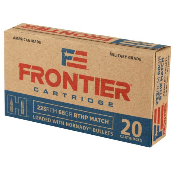 HFR160_3_HR Frontier Cartridge, Lake City, 223 Remington, 68 Grain, Boat Tail Hollow Point Match