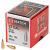 Hornady, Match, .224 Diameter, 22 Caliber, 52 Grain, Boat Tail Hollow Point, 100 Count