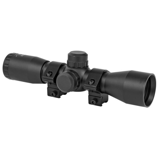 Keystone Sporting Arms, Quick Focus Rifle Scope, 4-32X, Black, Rings Included