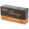 PMC Ammunition, Bronze, 25 ACP, 50 Grain, Full Metal Jacket, 50 Round Box