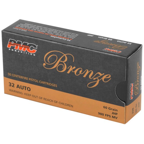 PMC Ammunition, Bronze, 32ACP, 60 Grain, Jacketed Hollow Point