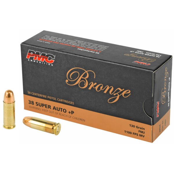 PMC Ammunition, Bronze, 38 Super +P, 130 Grain, Full Metal Jacket