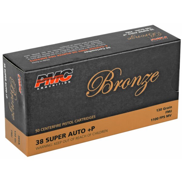 PMC Ammunition, Bronze, 38 Super +P, 130 Grain, Full Metal Jacket