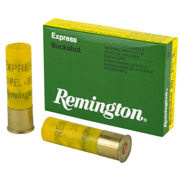 Remington, Express, 20 Gauge, 3 Buck, 2 3/4 Dram, Buckshot, 20 Pellets