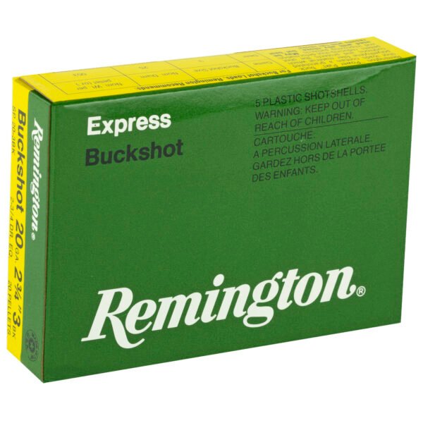 Remington, Express, 20 Gauge, 3 Buck, 2 3/4 Dram, Buckshot, 20 Pellets