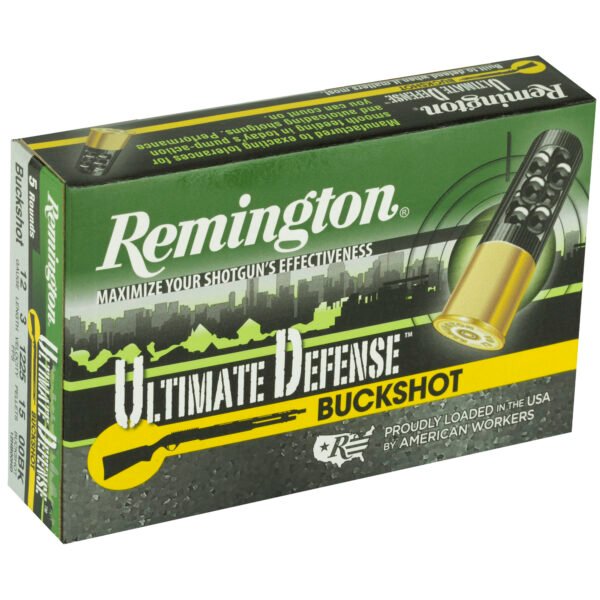 REM20633_2_HR Remington, Ultimate Defense Buckshot, 12 Gauge 3", 00 Buck Shotshell, 15 Pellets