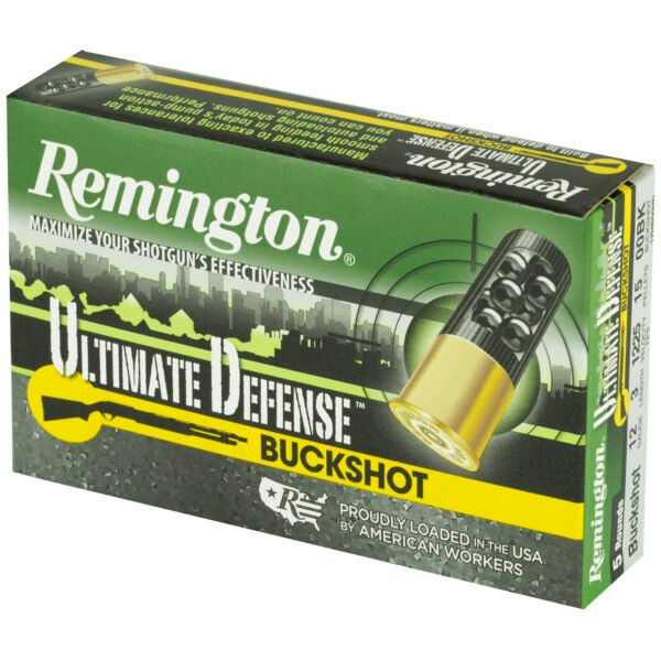REM20633_3_HR Remington, Ultimate Defense Buckshot, 12 Gauge 3", 00 Buck Shotshell, 15 Pellets