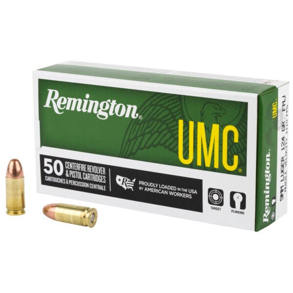 REM23718_1_HR Remington, UMC, 9MM, 124 Grain, Full Metal Jacket