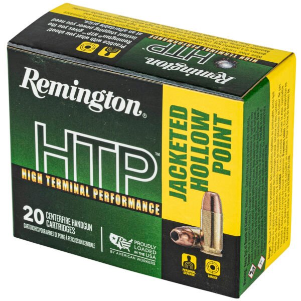 Remington, High Terminal Performance, 9MM +P, 115 Grain, Jacketed Hollow Point