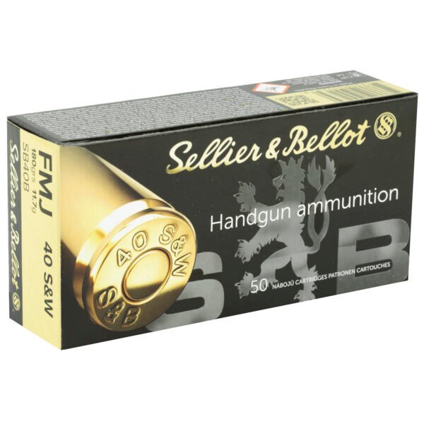 SB40B_2_HR Sellier & Bellot, Pistol, 40S&W, 180 Grain, Full Metal Jacket