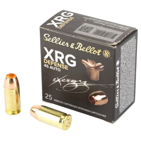 SB45XA_1_HR Sellier & Bellot, XRG, 45 ACP, 165 Grain, Jacketed Hollow Point