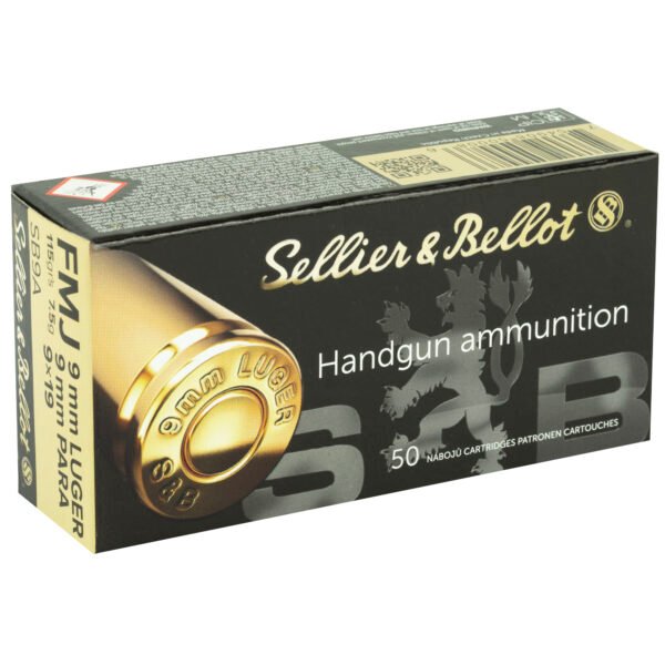 Sellier & Bellot, Pistol, 9MM, 115 Grain, Full Metal Jacket