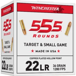 WN22LR555HP_1_HR Winchester Ammunition, Rimfire, 22LR, 36 Grain, Hollow Point