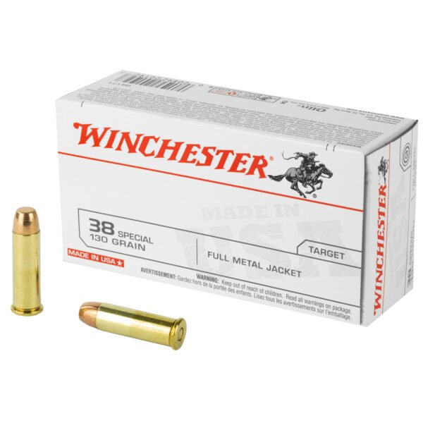 WNQ4171BX_1_HR Winchester Ammunition, USA, 38 Special, 130 Grain, Full Metal Jacket