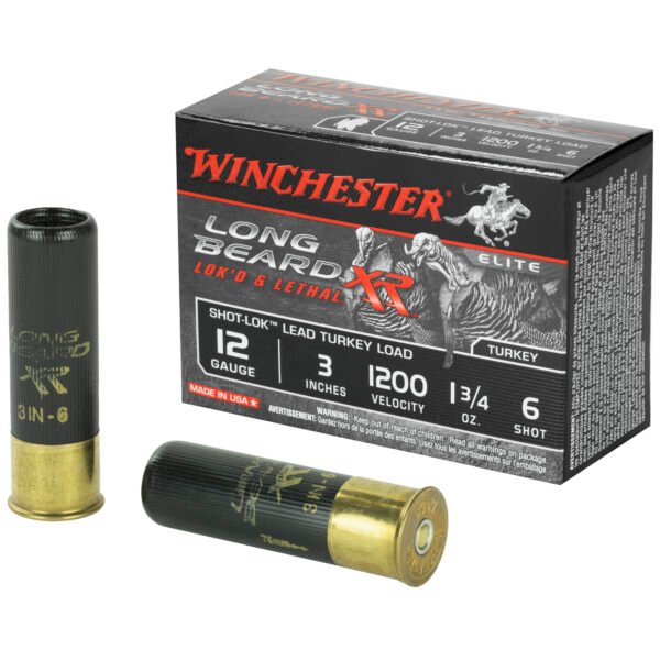 Winchester Ammunition, Long Beard XR, 12 Gauge, 3" Chamber, #6, 1.75 oz, Shotshell Shot-Lok with Lead Shot, 10 Round Box