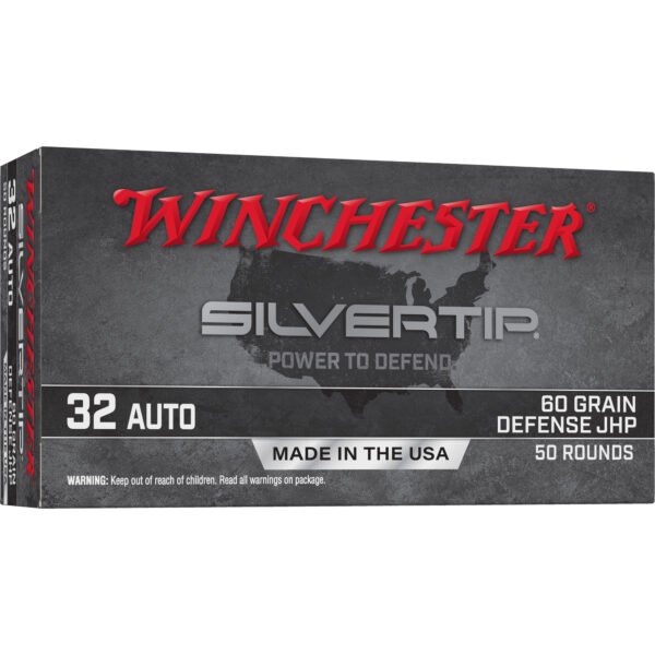 Winchester Ammunition, Silvertip, 32 Auto, 60 Grain, Jacketed Hollow Point