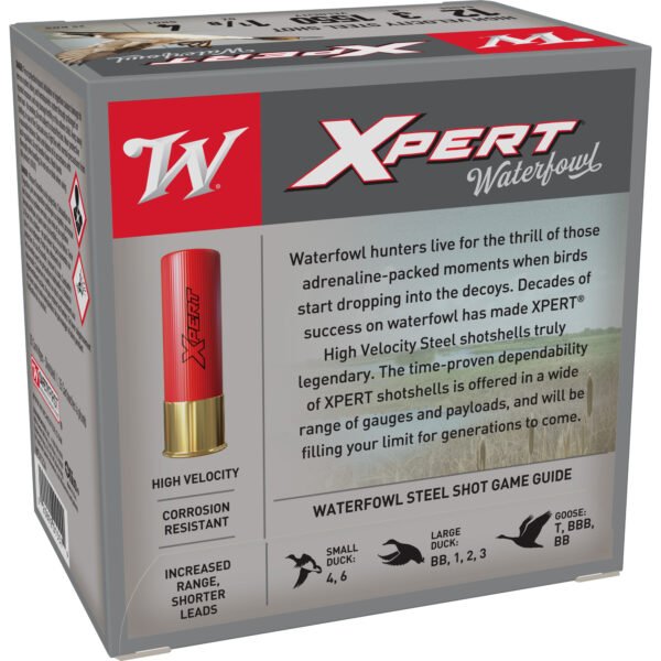 WNWEX1234_2_HR Winchester Ammunition, Xpert HI-Velocity Steel, 12 Gauge, 3", #4, 1 1/8 oz., 25 Round Box