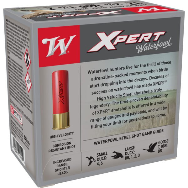 WNWEX12H2_2_HR Winchester Ammunition, XPERT STEEL, HIGH VELOCITY, 12 Gauge 2.75", #2, 1 1/8 oz, Steel Shot