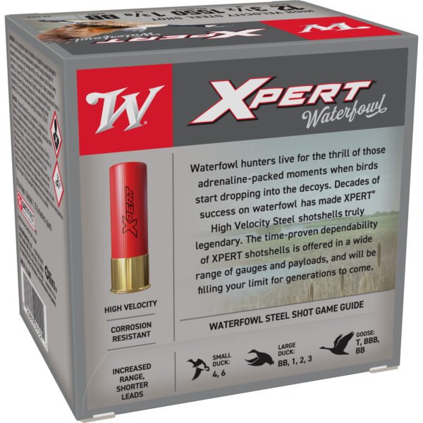 WNWEX12LBB_2_HR Winchester Ammunition, Xpert HI-Velocity Steel, 12 Gauge, 3.5", #BB, 1 3/8 oz, Steel Shot, Lead Free