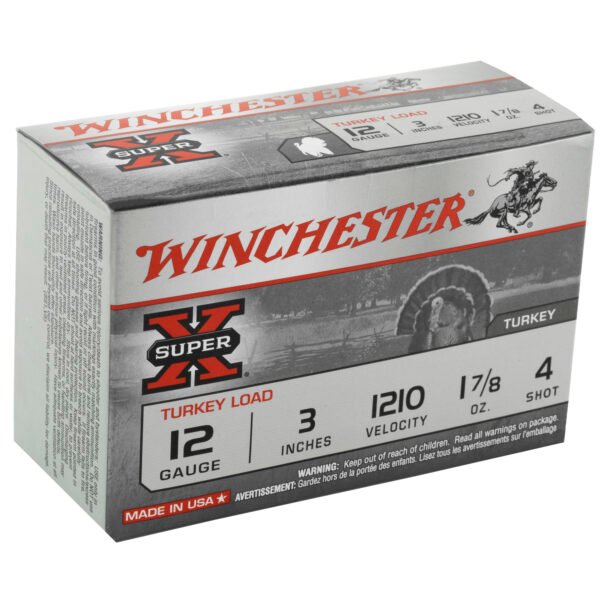 Winchester Ammunition, Super-X, 12 Gauge, 3", #4, 1.875 oz., Shotshell, 10 Round Box