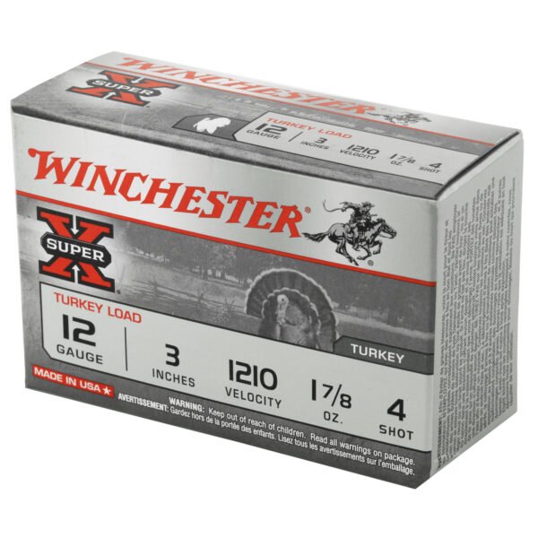 Winchester Ammunition, Super-X, 12 Gauge, 3", #4, 1.875 oz., Shotshell, 10 Round Box