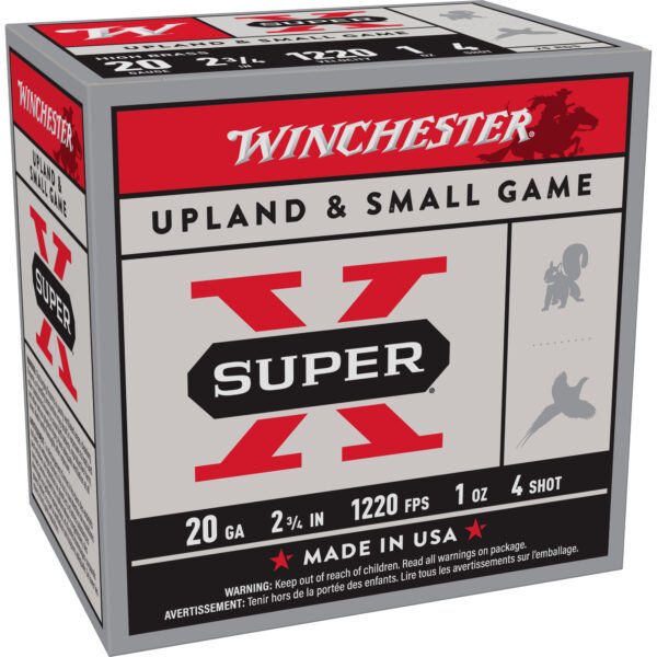 Winchester Ammunition, Super-X, 20 Gauge, #4, 2 3/4 Dram, 1 oz.