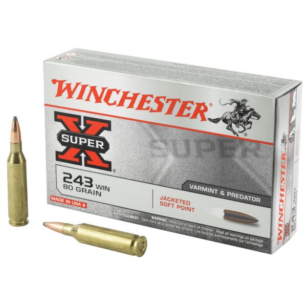 Winchester Ammunition, Super-X, 243 Winchester, 80 Grain, Jacketed Soft Point