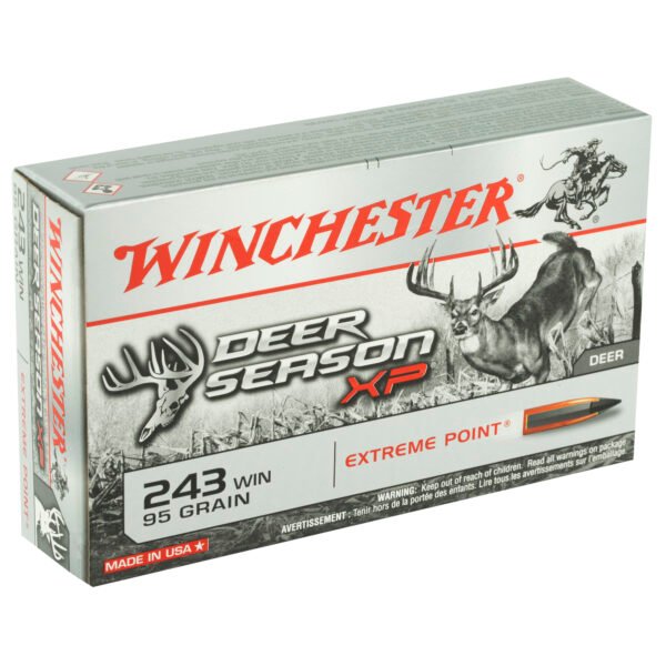 Winchester Ammunition, Deer Season, 243 Win, 95 Grain, Extreme Point Polymer Tip