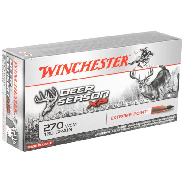 WNX270SDS_2_HR Winchester Ammunition, Deer Season, 270 WSM, 130 Grain, Extreme Point Polymer Tip, 20 Round Box
