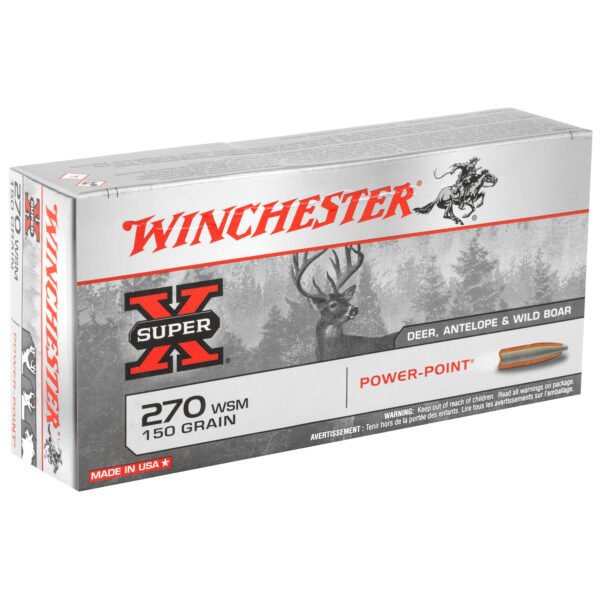 Winchester Ammunition, Super-X, 270 WSM, 150 Grain, Power Point, 20 Round Box
