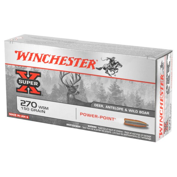 Winchester Ammunition, Super-X, 270 WSM, 150 Grain, Power Point, 20 Round Box