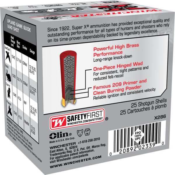 Winchester Ammunition, SUPER X, HIGH BRASS, 28 Gauge 2.75", #6, 3/4 oz, Lead Shot, 25 Round Box