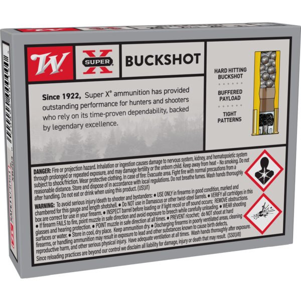 WNXB203_2_HR Winchester Ammunition, Super-X, 20 Gauge, 2.75", 3 Buck, Buckshot, 20 Pellets