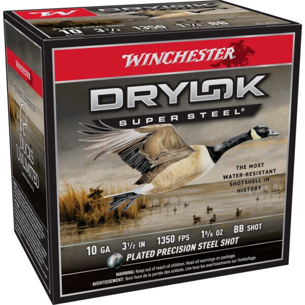 Winchester Ammunition, DRYLOK SUPER STEEL, MAGNUM, 10 Gauge 3.5", BB, 1 5/8oz