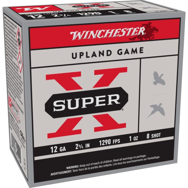 WNXU128BX_1_HR Winchester Ammunition, Super-X, 12 Gauge, 2.75", Game Load, #8, 1 oz., Shotshell