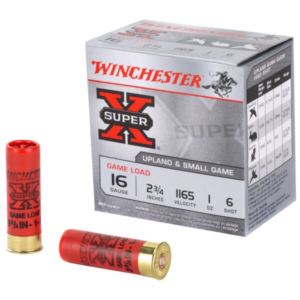 Winchester Ammunition, Super-X, 16 Gauge, 2.75", Game Load, #6, 1 oz., Shotshell, 25 Round Box