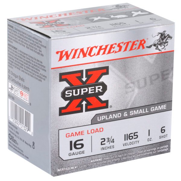 Winchester Ammunition, Super-X, 16 Gauge, 2.75", Game Load, #6, 1 oz., Shotshell, 25 Round Box