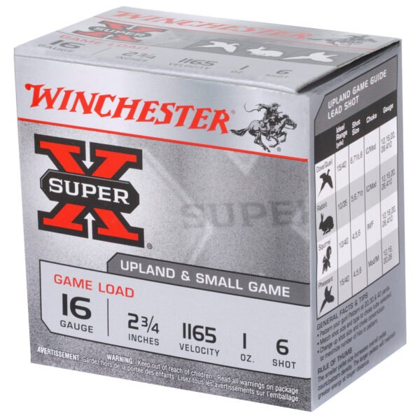 Winchester Ammunition, Super-X, 16 Gauge, 2.75", Game Load, #6, 1 oz., Shotshell, 25 Round Box
