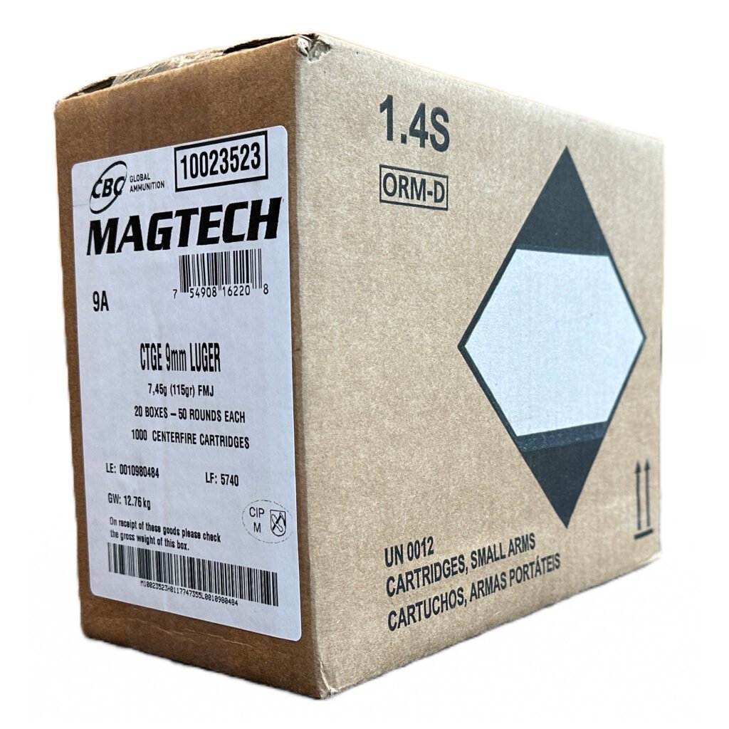 Magtech, 9MM, 115 Grain, Full Metal Jacket, (1,000) Rounds - 20 Boxes