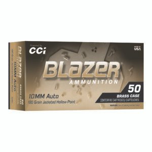 Blazer Ammunition, Blazer Brass Hollow Point, 10MM, 180 Grain, Jacketed Hollow Point, 50 Round Box