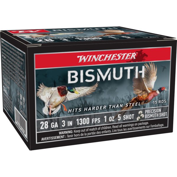 Winchester Ammunition, Bismuth, 28 Gauge, 3", #5, 1oz, Shotshell, 15 Round Box