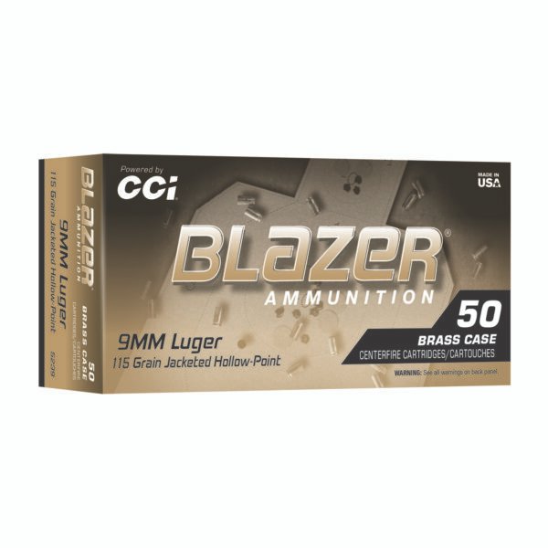 Blazer Ammunition, Blazer Brass Hollow Point, 9MM, 115 Grain, Jacketed Hollow Point
