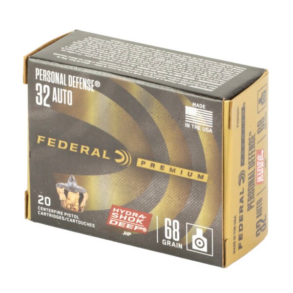 FEP32HSD1_3_HR (1) Federal, Personal Defense Hydra-Shok, 32 ACP, 68 Grain