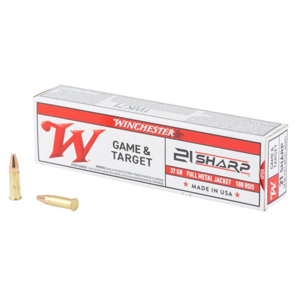 Winchester Ammunition, Game & Target, 21 SHARP, 37 Grain, Full Metal Jacket