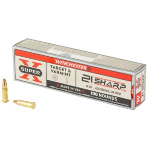 WNX21JHP_1_HR Winchester Ammunition, Target & Varmint, Super-X, 21 SHARP, 34 Grain, Lead Jacketed Hollow Point
